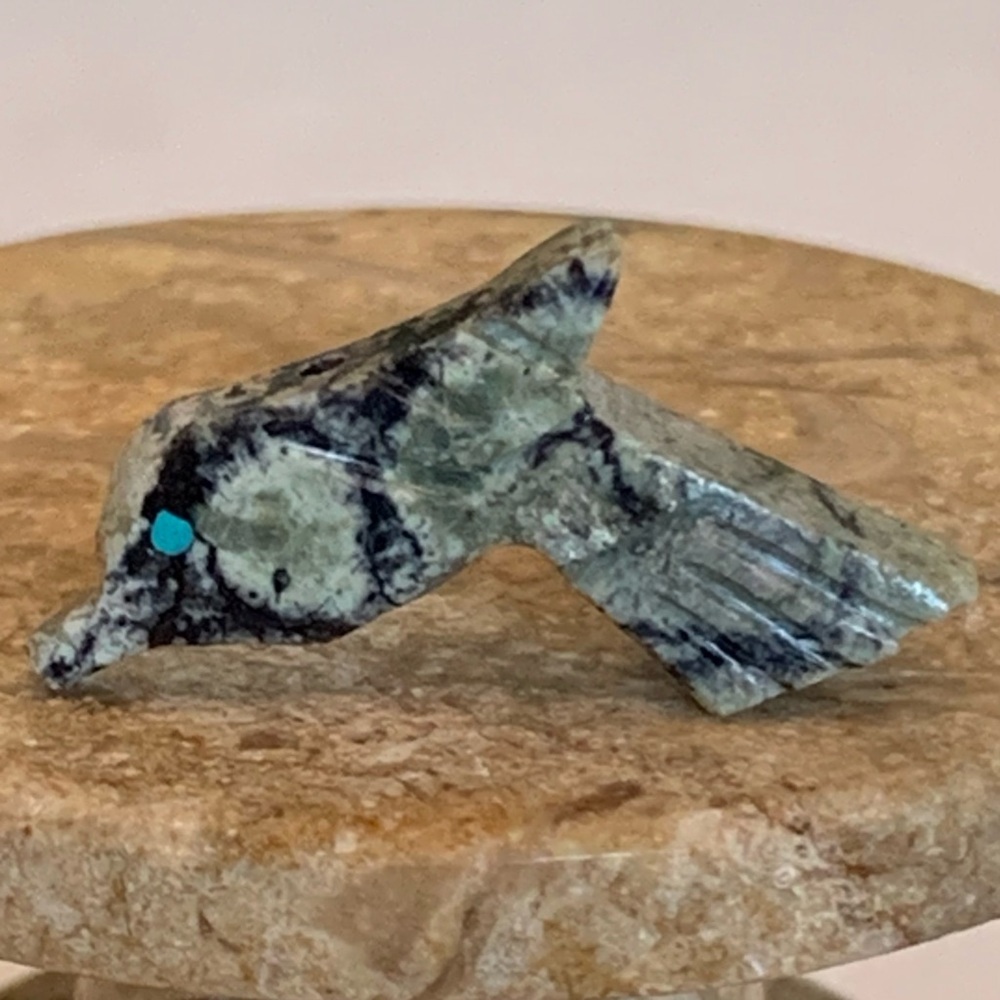Zuni Style Bird Fetish Bead Drilled Stone Native American Animal Mini Carving .9